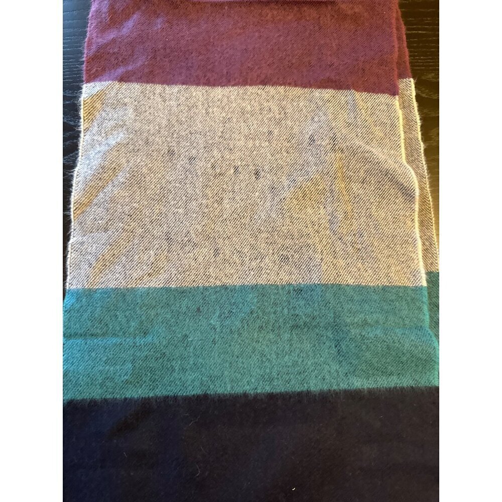 Colorblock Cashmere Scarf Made In England Multicolor - Picture 2 of 4